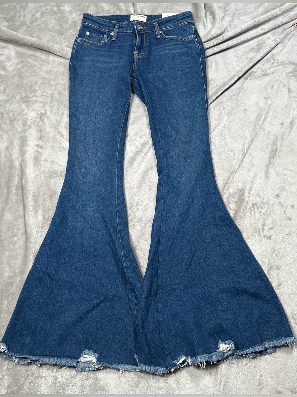 We The Free Emre Flare Jeans Womens 28x34 Blue Western Raw Hem Free People
